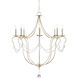 Crystal Lights 8 Light 31 inch Silver Leaf Chandelier Ceiling Light, Large